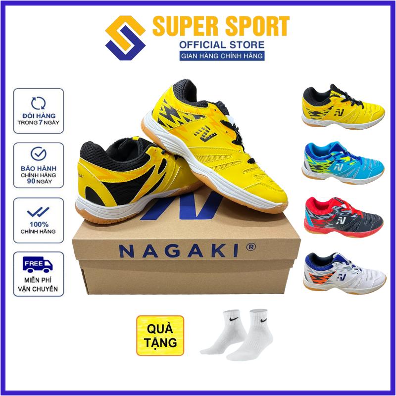 Giày cầu lông Giày bóng chuyền Nagaki Karyu nam nữ chính hãng màu vàng tặng tất dệt kim - Đế khâu bền chơi sân bê tông
