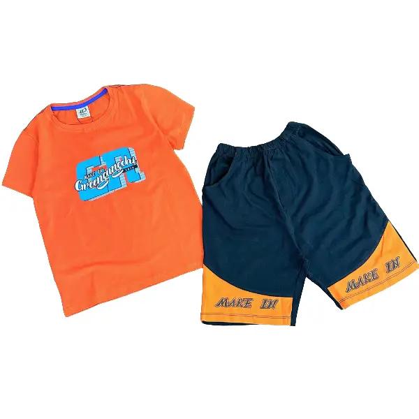 40-66kg Đồ bộ tết dành cho bé trai cộc tay họa tiết đơn giản chất cotton thấm hút mồ hôi Sandal