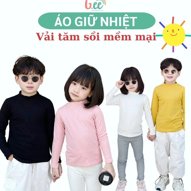 Áo giữ nhiệt Bé Trai Bé Gái vải tăm gỗ sồi mềm mịn bé mặc cực êm
