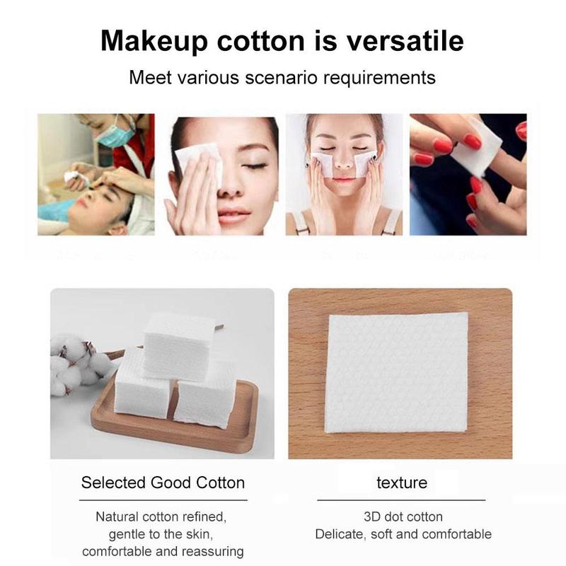 Product Introduction of 600 Pcs Makeup Cotton Round Square Cotton Pads Makeup Remover Pads F1J8 31