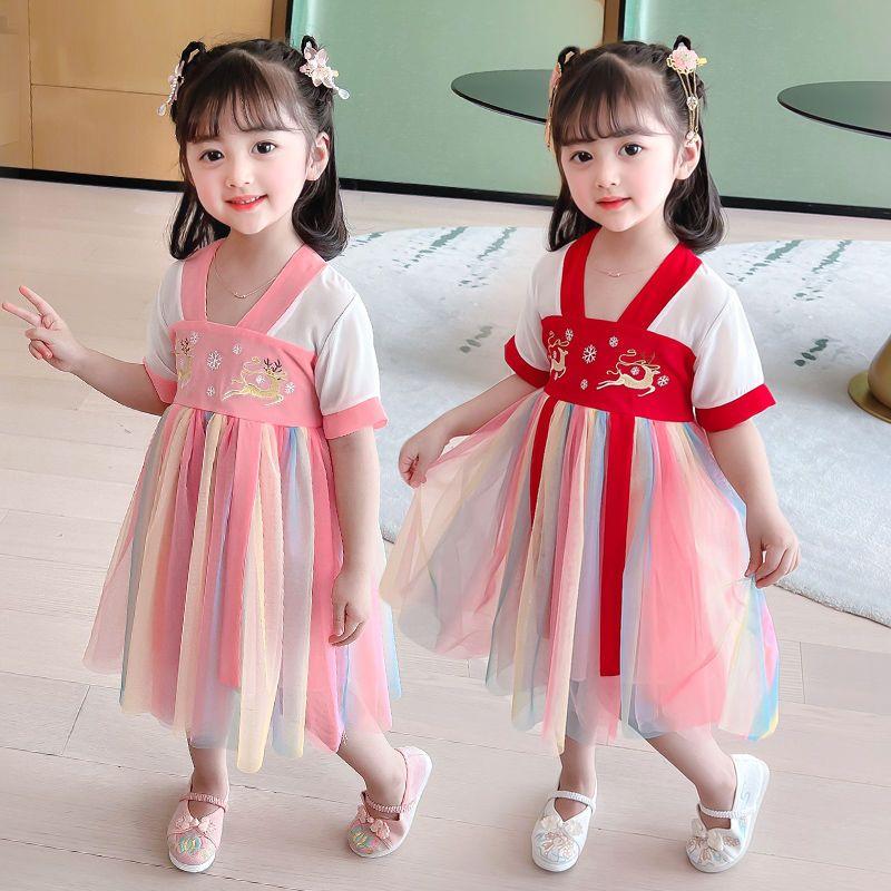 Hanfu Girl's Thin Dress Tang Suit Summer Chinese Style Baby Children's Clothing 1