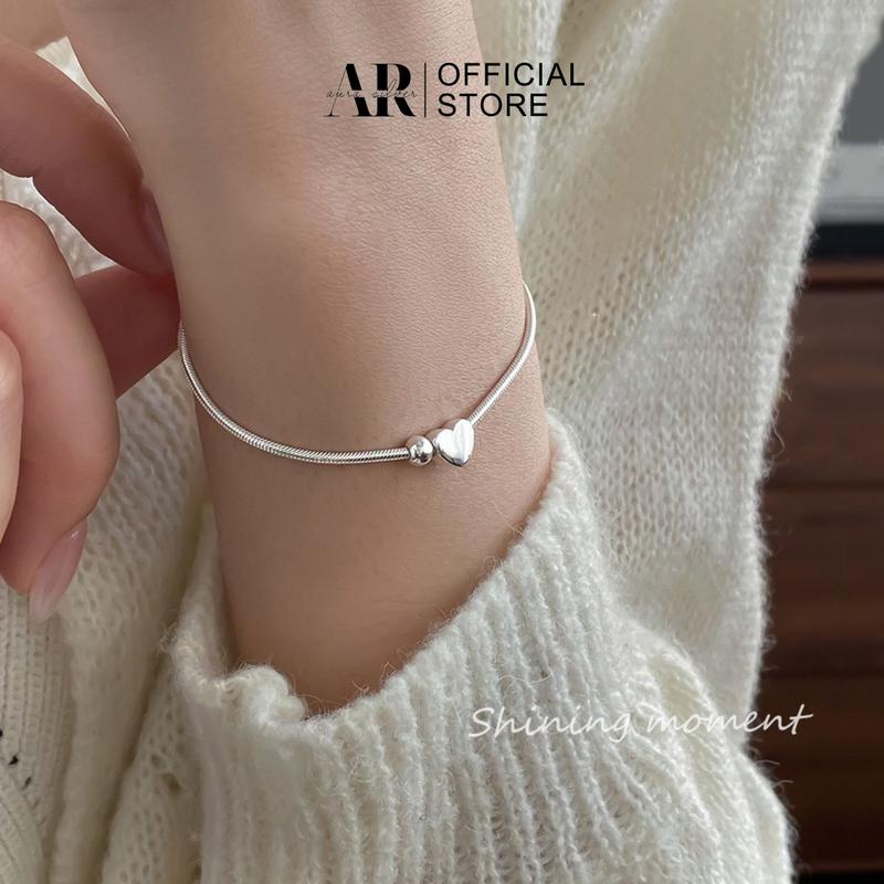 Lắc tay bạc trái tim vòng tay bạc nữ 925 Helen-AURA SILVER-LT43