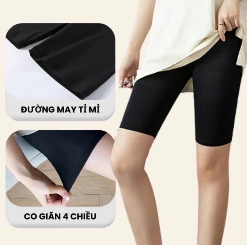 Combo 5 Quần Legging Lửng Nữ Nâng Mông Tôn Body-Chất dày dặn[43-62kg] Quần biker short fit body co dãn 4 chiều- quần lửng ôm tập Gym, Yoga, đạp xe thể 4