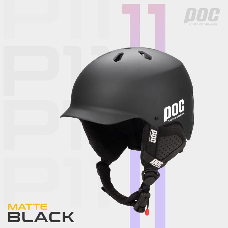 Mũ Bảo Hiểm Đạt Chuẩn Xe Máy Siêu Nhẹ Cao Cấp POC P11 New 2024 Kèm Ốp Tai Da Tháo Rời Helmets - Đen Nhám