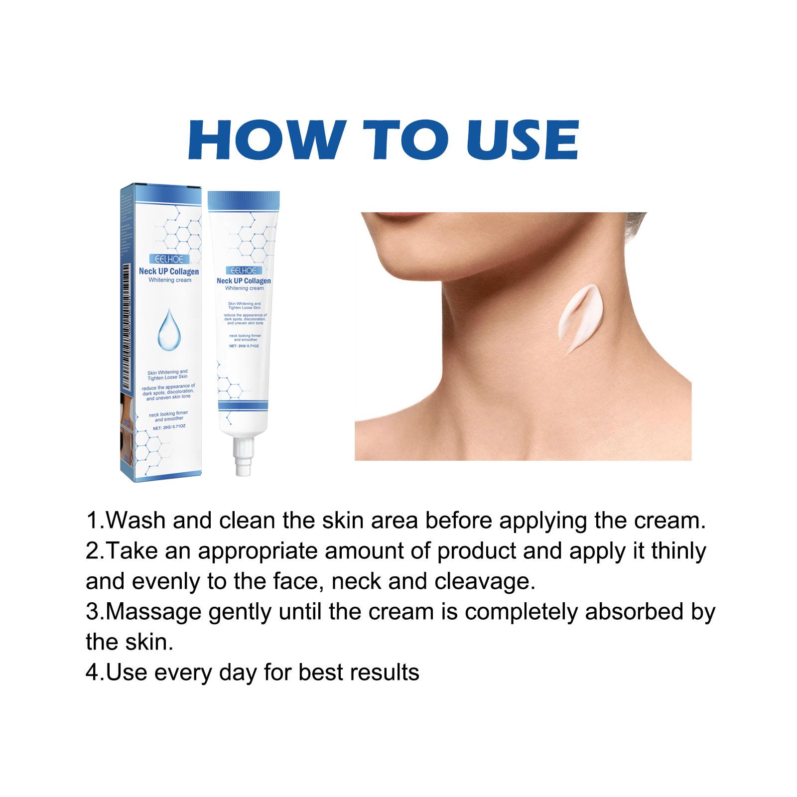 Krim Pemutih Kolagen Leher EELHOE, Menghaluskan Garis Leher, Mengangkat dan Mengencangkan Leher, Krim Perawatan Leher Angsa