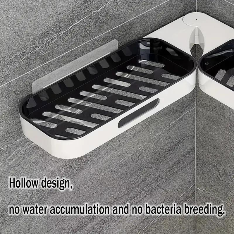 Rotatable Storage Rack, 1 Count Wall Mounted Storage Shelf, Hanging Shower Caddy, Bathroom Organizer, Wall Mounted Shower Organizer, Bathroom Accessories 6