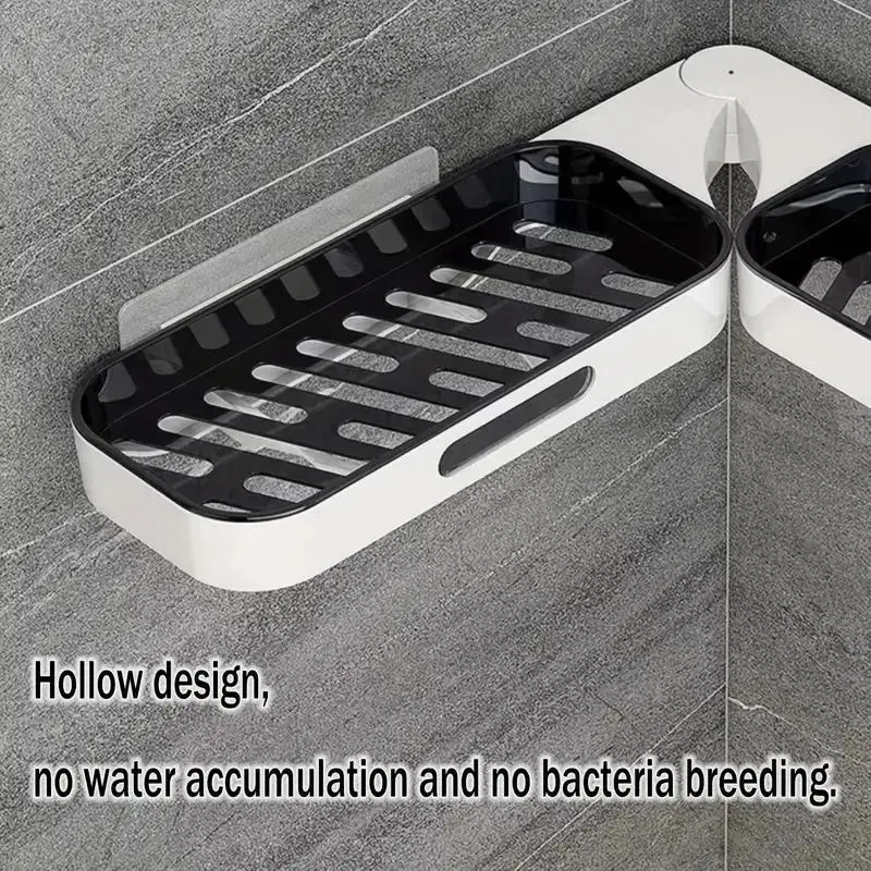 Rotatable Storage Rack, 1 Count Wall Mounted Storage Shelf, Hanging Shower Caddy, Bathroom Organizer, Wall Mounted Shower Organizer, Bathroom Accessories 6