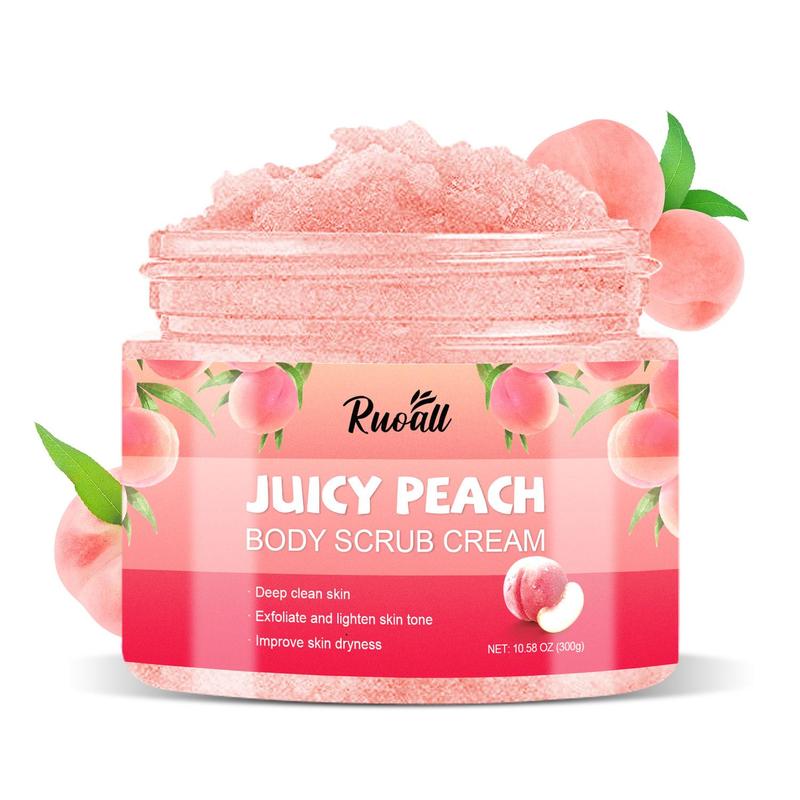 Product Introduction of 300g Peach Body Cleansing Scrub, Exfoliating Body Scrub Cream, Beauty & Personal Body Care Product for Women & Men 0