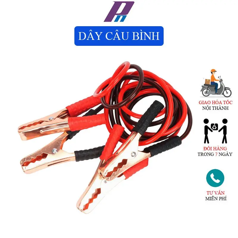 (P156) Dây Câu Bình Acquy Ô Tô Lõi Đồng 500A Dài 2,2m