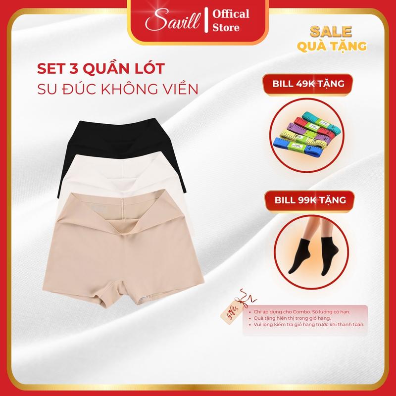 Combo 3 Quần su mặc váy thoáng mát, Set 3  Quần đùi mặc trong váy ôm body, không lộ viền SAVILL V8205 Nữ Women Voan Voi