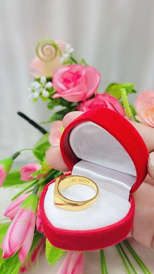 Product Introduction of Nhẫn đồng vàng mặt vuông 3c, 5c màu vàng 24k , nam nữ đeo được 9