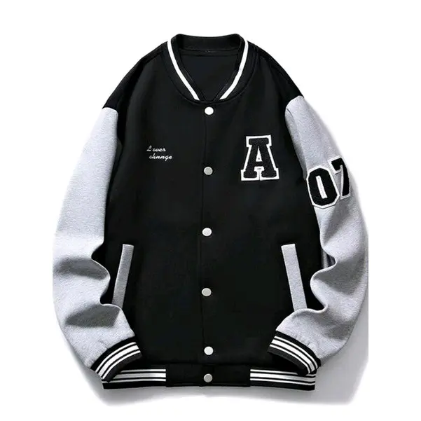 jaket varsity Baseball bomber pria wanita big size Fleece Keren Lembut Logo Nyaman Panjang Sweater Merah