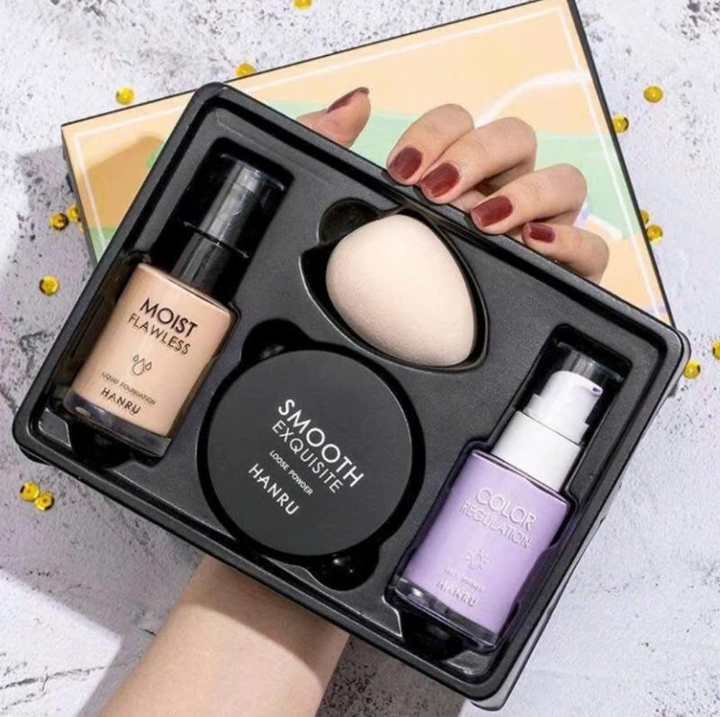 Full Box - Set Trang Điểm HANRU 4 Món Tiện Dụng Đầy Đủ Cơ Bản Cho Người Mới Bắt Đầu