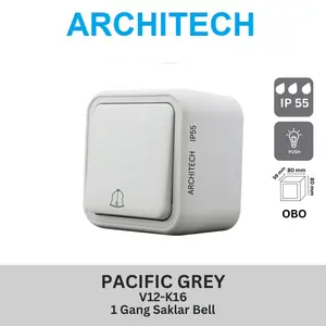 ARCHITECH SAKLAR BELL OUTDOOR WATERPROOF V12 SERIES PACIFIC/V12 K16 GREY