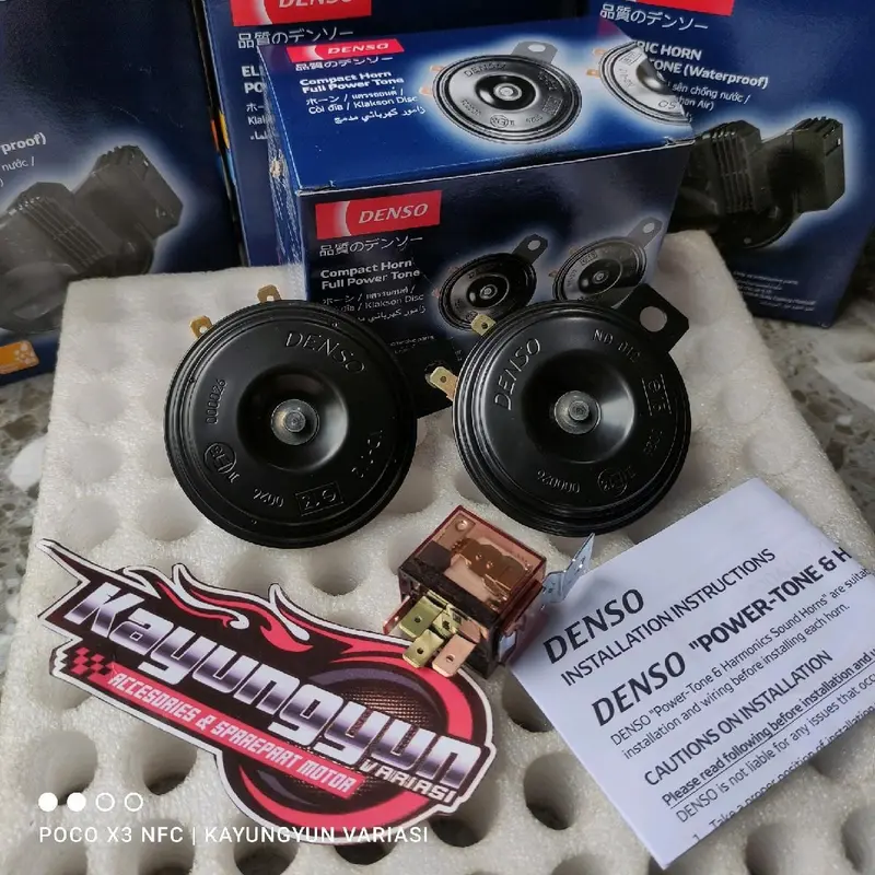 KLAKSON DENSO COMPACT DICS ORIGINAL UNTUK MOTOR DAN MOBIL 12V SUARA SEPERTI KLAKSON AVAZA DAN INOVA Accessories Disc Kendaraan  Motorcycle Accessories Disc Kendaraan 2