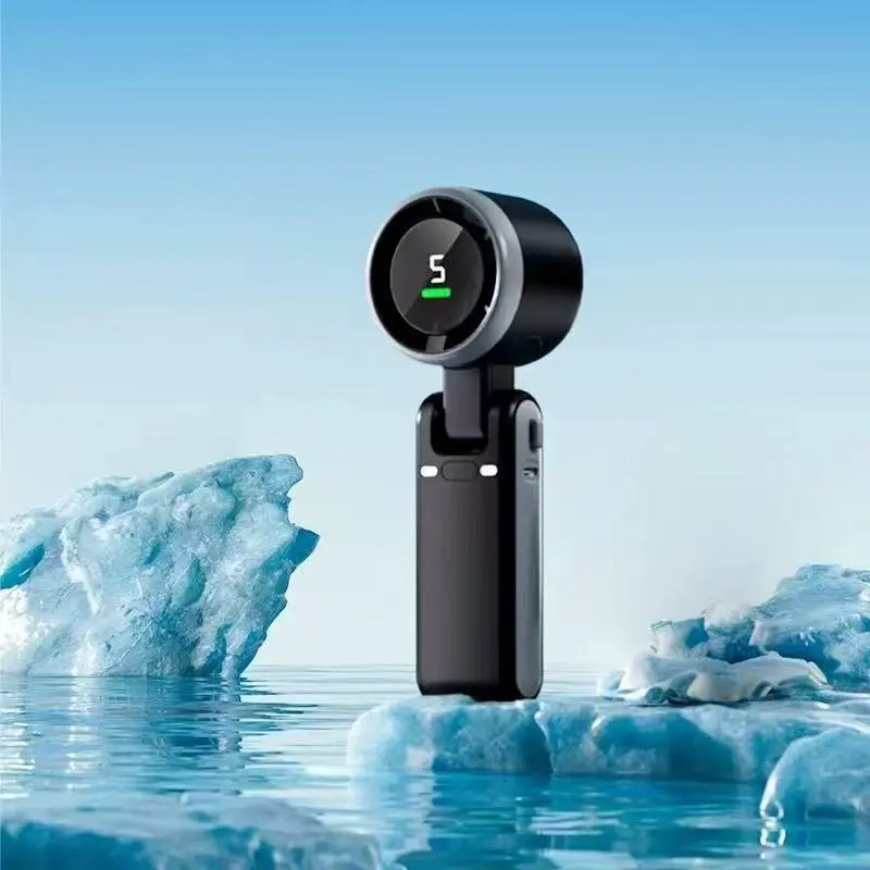 Portable Handheld Fan, 5-speed Wind Speed Fan, Rechargeable Air Turbo Fan, Suitable for Outdoor Activities, Travel, Work 0