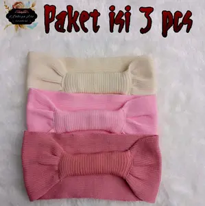 CIPUT PITA RAJUT ISI 3 PCS/BANDANA JILBAB/BANDO DALAMAN KERUDUNG/CIPUT RAJUT PITA KARET BELAKANG