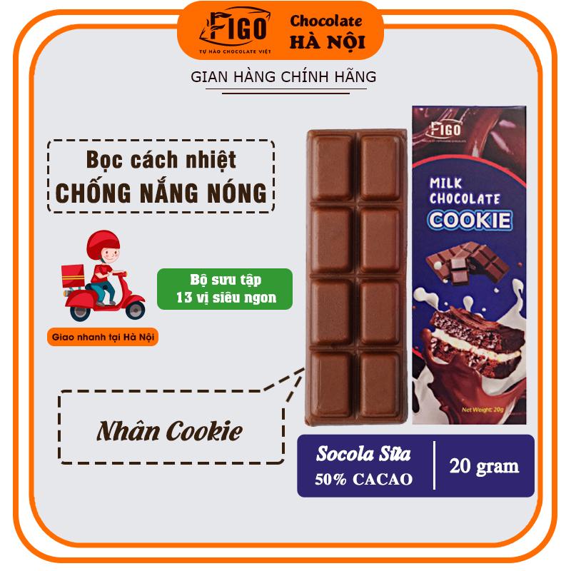 [Chính hãng]  Milk Chocolate nhân bánh Cookie FIGO thanh 20gr,50gr | Kẹo Socola sữa 50% Cacao nhân Cookie, giòn thơm,tan ngay trong miệng, chất lượng Food Snack 7