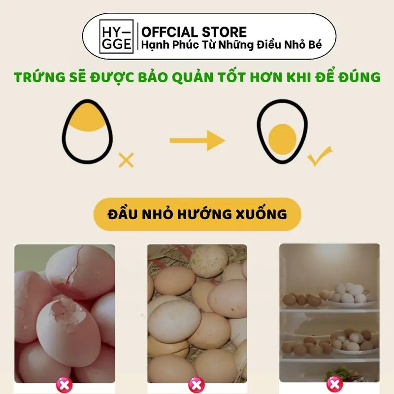 Khay đựnġ Trứng Hygge Có Ngăn Kéo Kèm Ghi Chú Ngày Tháng Bảo Quản Thông Minh Chất Liệu Nhựa PET Bền Đẹp 4