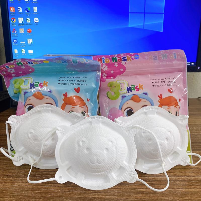Khẩu Trang Gấu 3D Mio Mask Chống Bụi Cho Bé Từ 8 Tháng Đến 3 Tuổi