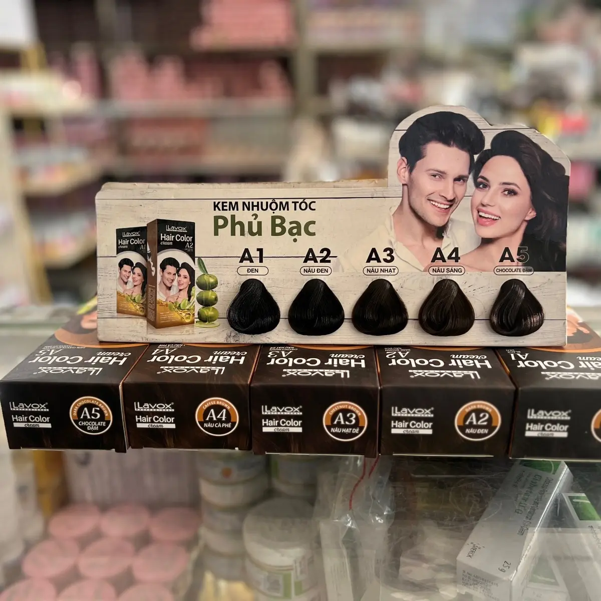 ￼Kem nhuộm tóc phủ bạc Lavox - Hair color cream for grey hair 120ml Đổi Màu Tóc Nữ