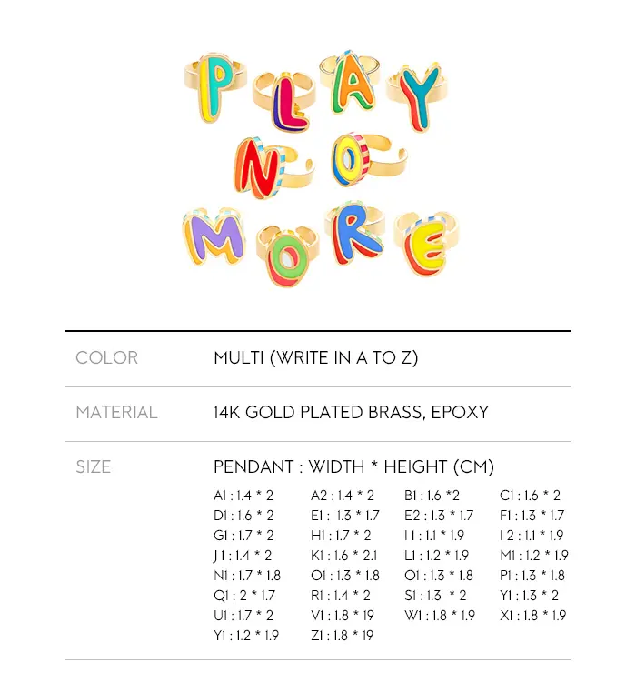 PLAYNOMORE Initial Ring Multi 5