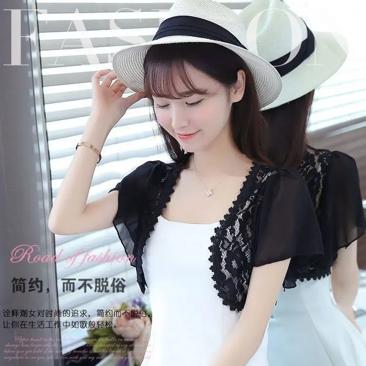 Quần Áo Chống Nắng, Bộ Sưu Tập Mùa Hè 2023, Áo Cardigan Khăn Choàng Ren, Áo Khoác Nhỏ Dễ Phối Đồ, ngắn Tay Đi Tuyết, Áo Ghi Lê Nhỏ Mỏng, Dành Cho Nữ Top Women Sơ Mi