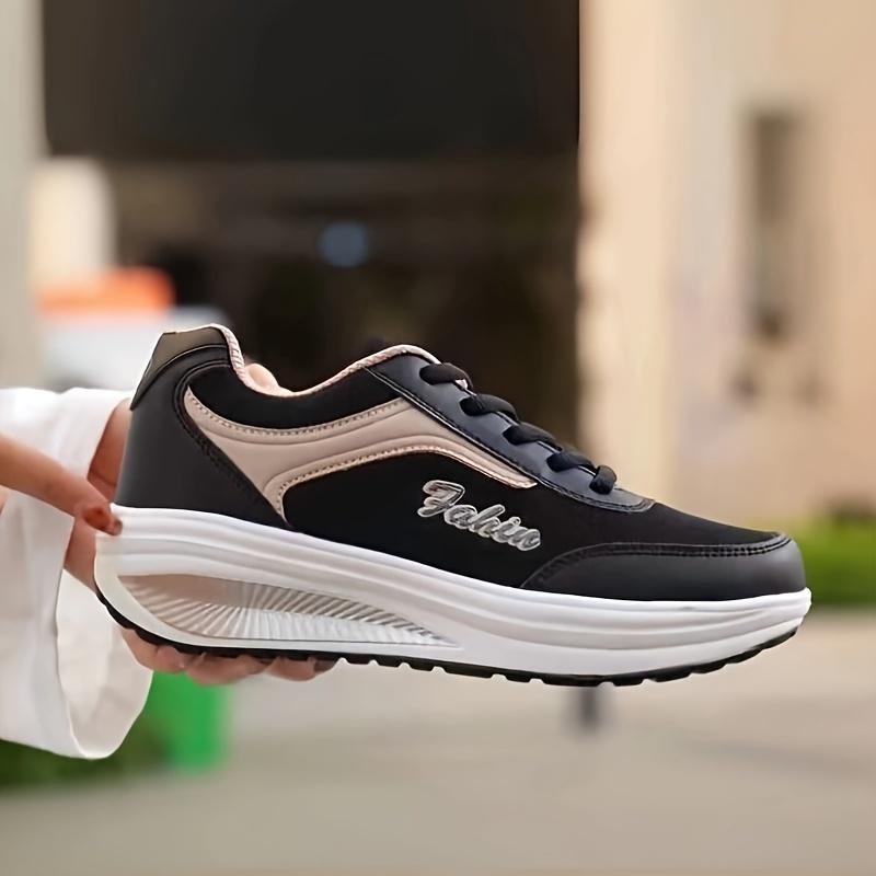 Shock Absorption Fashion Walking Shoes For Women, Breathable Wedge Sneakers, Outdoor Casual 3