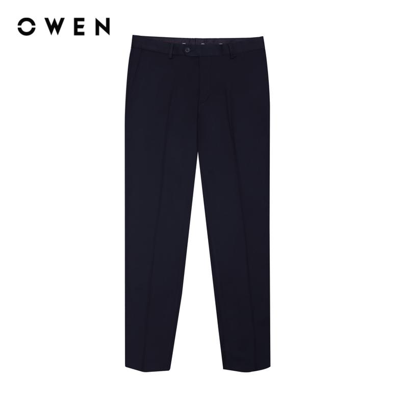 OWEN - Quần tây Nam Regular Fit Tăng đơ QRT242467R2 màu Xanh tím than chất liệu Nano Menswear Pant