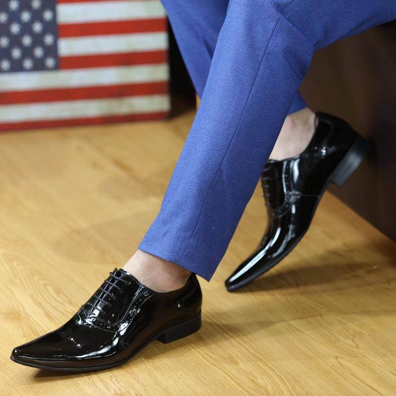 GS105 - Mẫu giày Nhập Khẩu Oxford da bóng mũi nhọn chính hãng ROSI 8