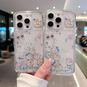 เคสโทรศัพท์แบบเลื่อนใสกลิตเตอร์การ์ตูนน่ารัก เขาวอคา วิกผม เข้ากันได้กับ iPhone 16 Pro Max, iPhone 15 ใหม่, iPhone 13 และ 14 เคสป้องกัน กันกระแทก