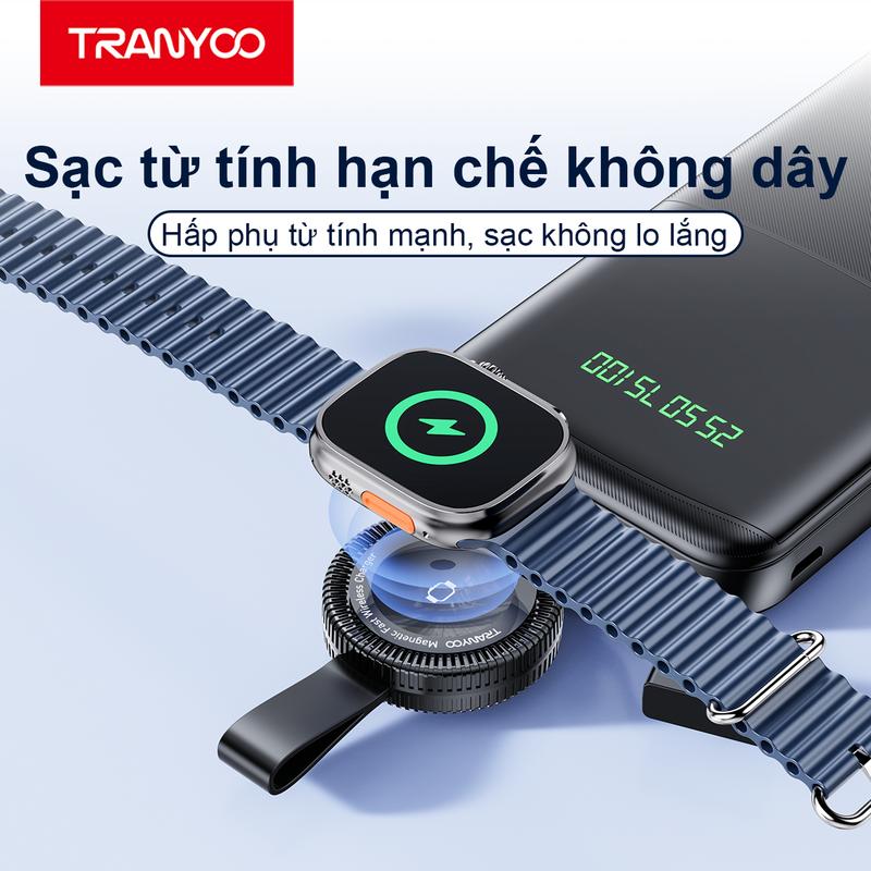TRANYOO Đế Sạc Không Dây Đồng Hồ WF2 5W Cho Mọi Loại iP Watch giao diện cổng sạc Type-c Có thể sạc mọi lúc mọi nơi bằng sạc dự phòng hoặc laptop Nhỏ Gọn Tiện Lợi Titan Phone