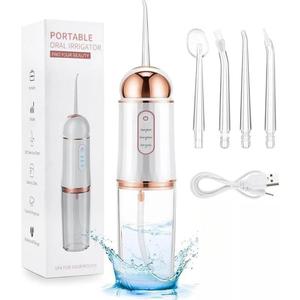 4-in-1 Oral Irrigator/Replacement Header, Portable Rechargeable Water Flosser With 3 Modes, Portable Oral Irrigator