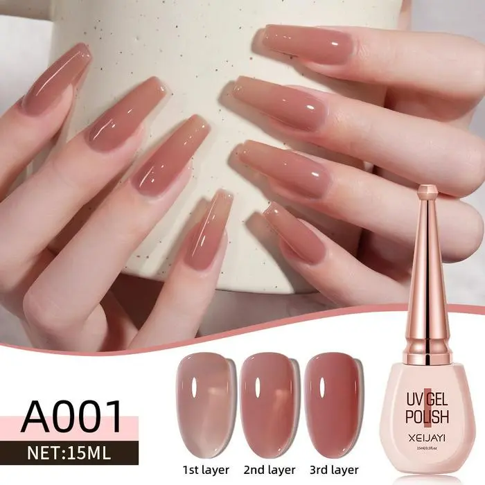 Gel Sơn Móng Tay, XEIJAYI, Băng Trong Suốt, Thạch Băng, Bộ Sữa Lạnh, Màu Nude, Gel Quang Trị Liệu Đặc Biệt Cho Tiệm Làm Móng