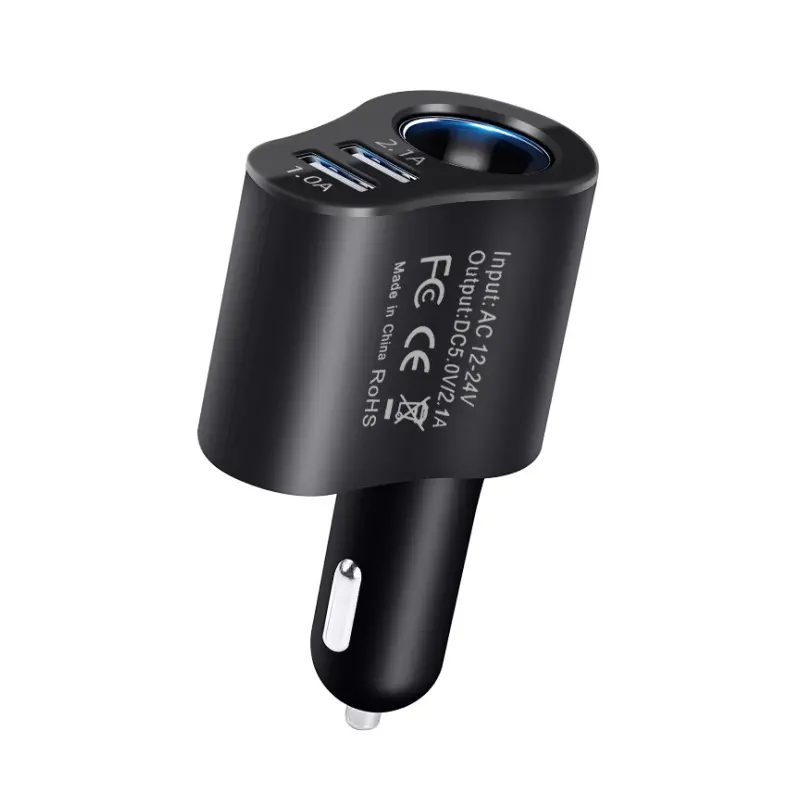 Car charger 80W mobile phone super fast charging cigarette lighter conversion plug 3in1 car charger usb expansion port