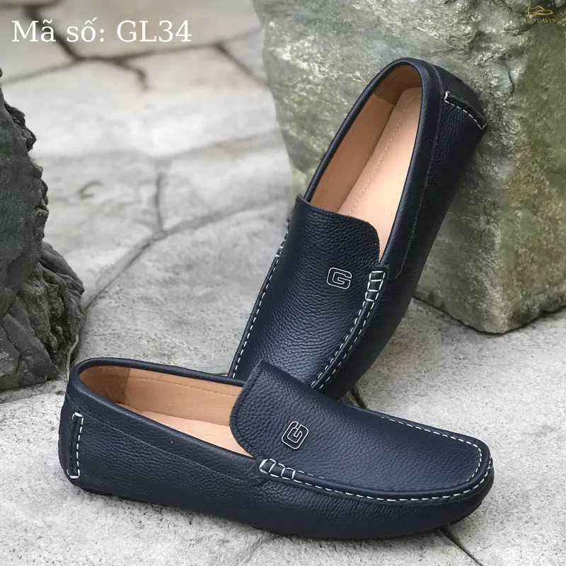Giày lười Nam Alo Davin Da Bò Cao Cấp GL34 0