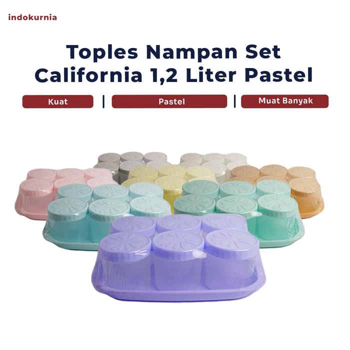 Gambar Indokurnia Toples Nampan Set California 1.2 Liter Pastel - Light Grey dari Indokurnia Kota Administrasi Jakarta Barat Tokopedia