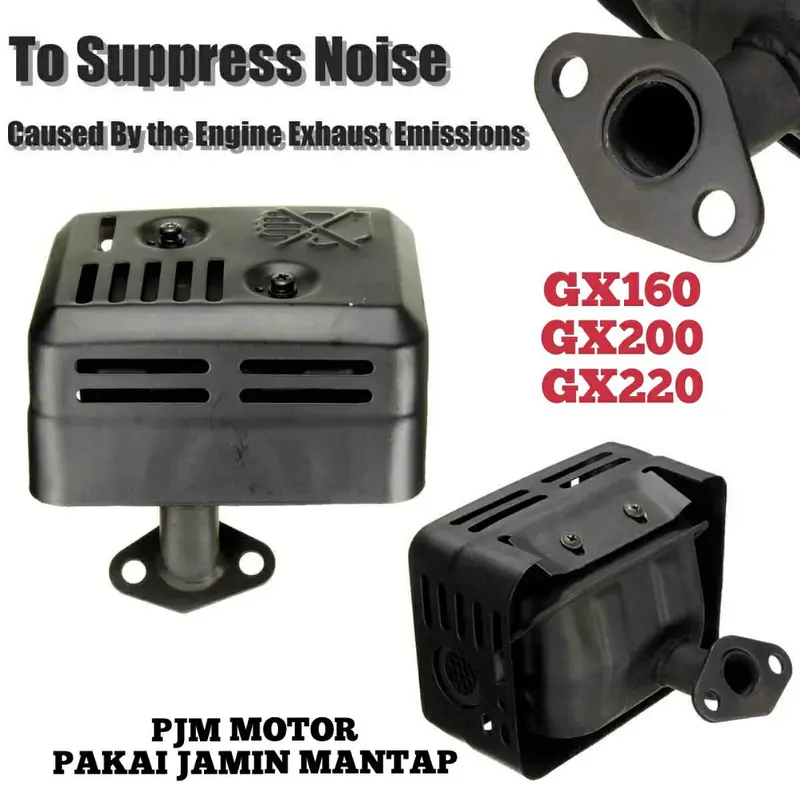GX160 GX200 GX220 BLACK MUFLER SILENCER KNALPOT MESIN PENGGERAK HONDA TANIKA YAMAMOTO 5.5HP 6.5 7 HP 0