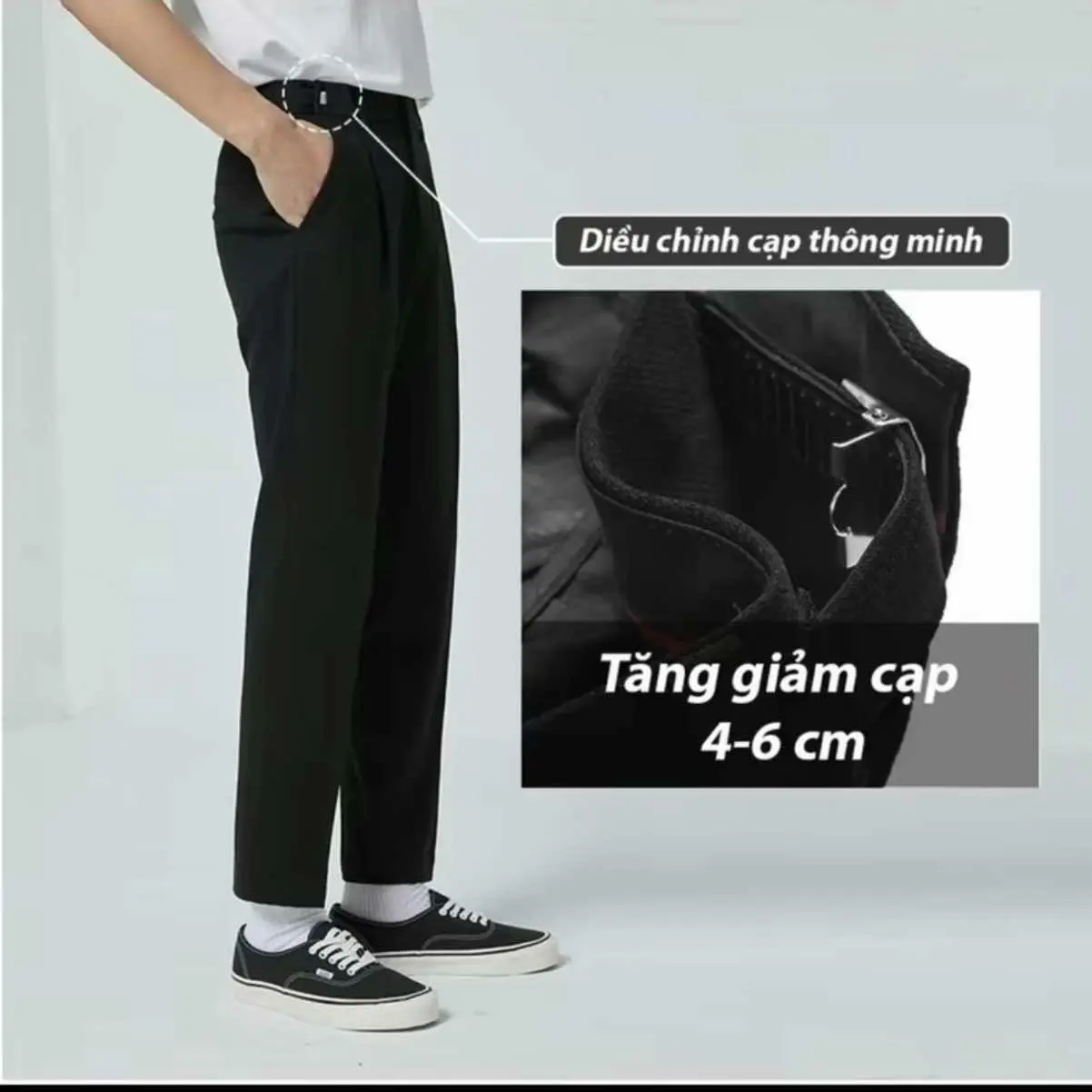 Quần Âu Sidetab Chỉnh Eo Vải Catton Hàn Cao CẤP