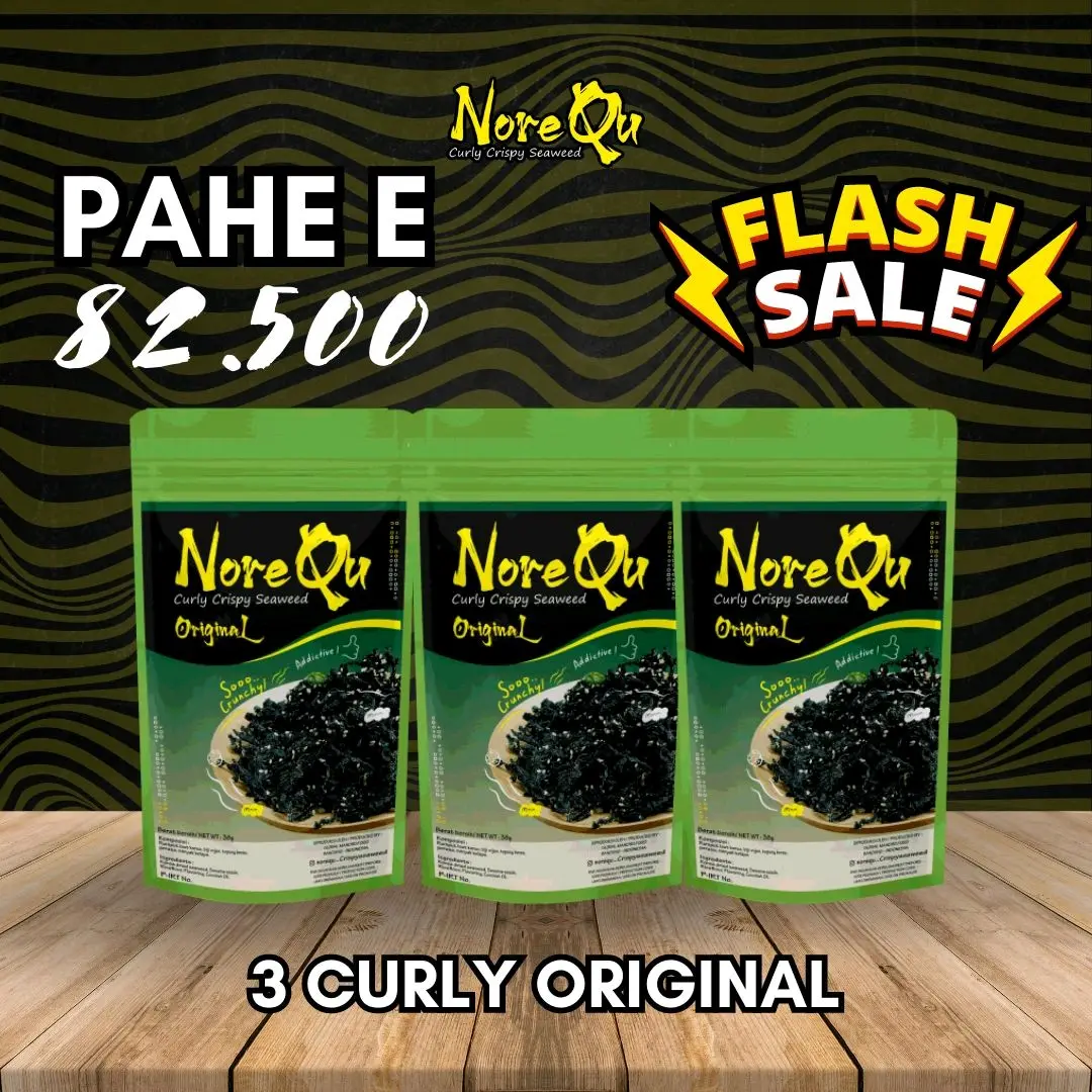Promo Paket Hemat 3pcs - NoreQu Crispy Seaweed Original Nori  Rumput  Laut
