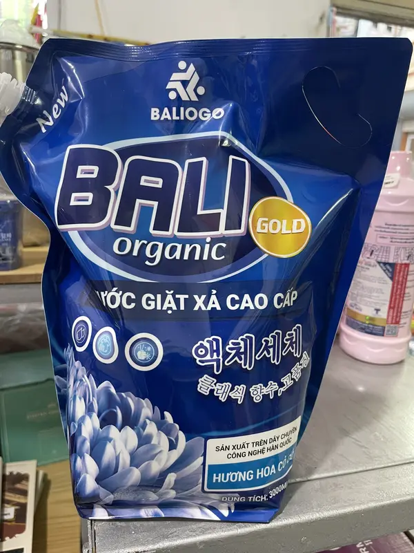 Nước giặt xả cap cấp Bali Gold organic thơm lâu mềm vải an toàn cho làn da nhạy cảm Làm Sạch Kem 3