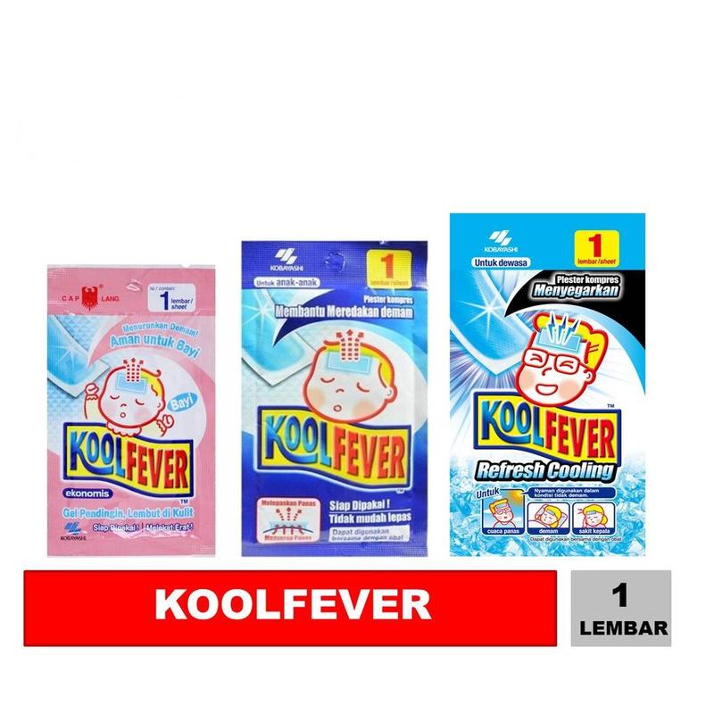 4 PCS Kool Fever Cool Fever Plester Kompres Demam Bayi Anak Cooling ...