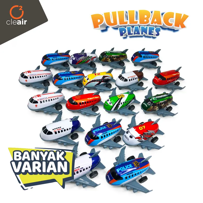 20Pcs Pesawat Pullback Metal Mainan Pesawat Mini Full Color Mainan Anak 2