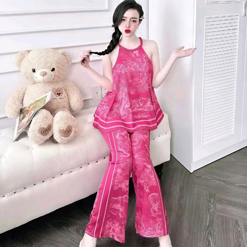 Đồ bộ ngủ nữ chất latin , quần có túi áo yếm cổ bính mặc nhà Lucy Shop