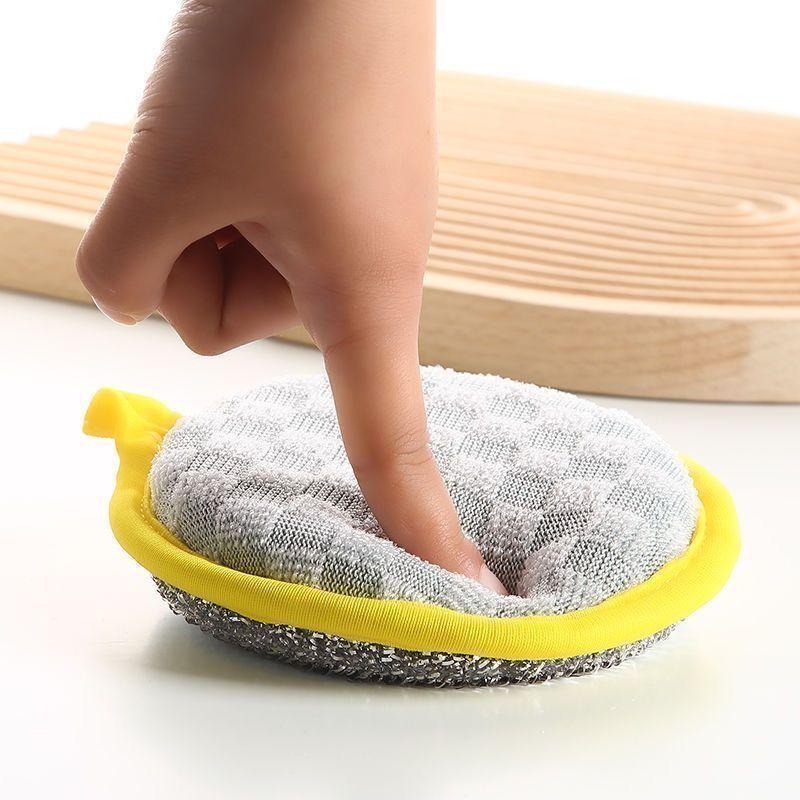 Bát Rửa Bọt Biển, Hai Mặt, Hình Tròn, Nồi Bàn Chải Dầu Vải, Nâng Cấp Đặc Biệt, Phong Cách Gia Dụng, Không Làm Hỏng, Ma Thuật 6