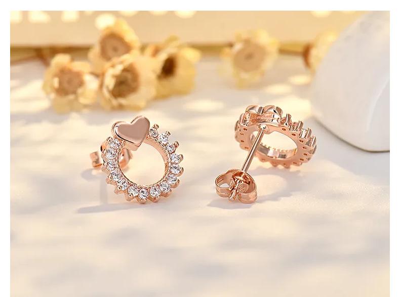 Product Introduction of Bông Tai Kim Cương, Thiết Kế Hình Trái Tim Sáng Tạo, Hoa Hướng Dương Thanh Lịch Tươi Mới Và Ngọt Ngào, Kim Bạc S925, Bông Tai Đinh tán 21