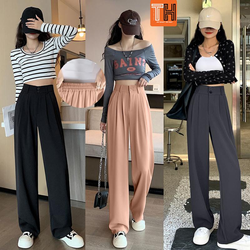 Quần ống rộng nữ culottes lưng thun sau cạp to 6cm dáng suông nhiều màu