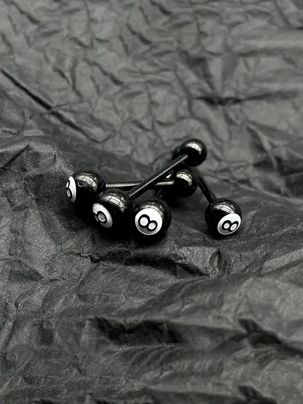 Punk Style Stainless Steel Tongue Ring, Fashion Jewelry for Party, Daily Clothing Decor, Trendy All-match & Exquisite Pierce Jewelry for Birthday Gift, Vertical Labret Jewelry 2