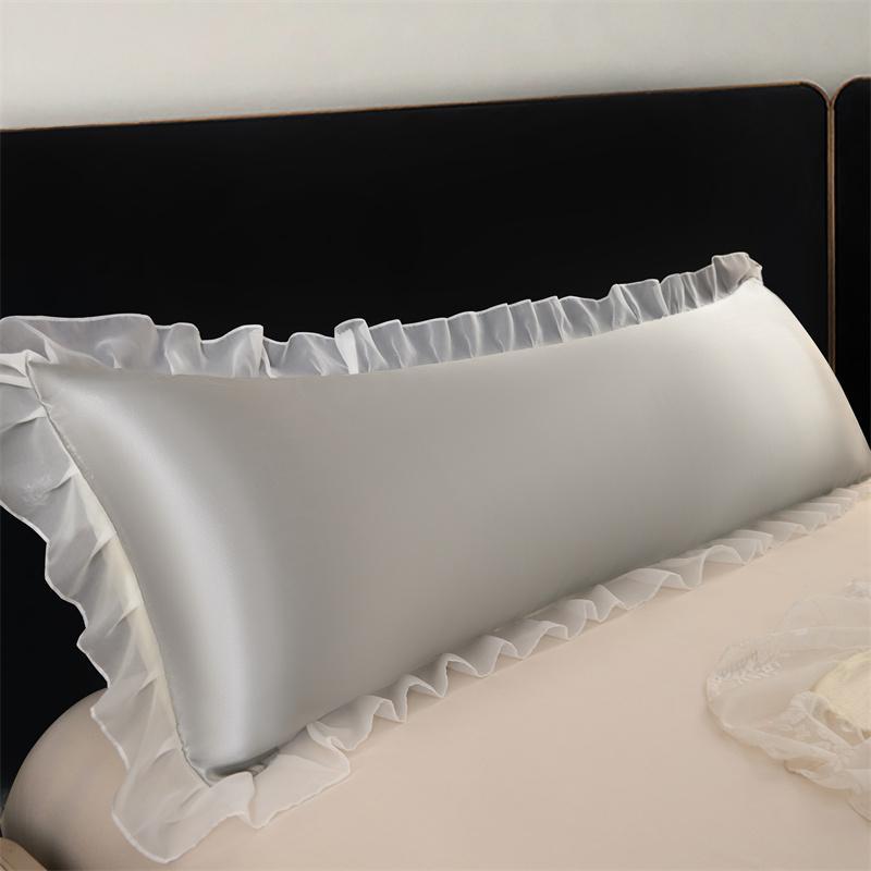 Solid Color Ice Silk Pillowcase without Filler, Breathable Comfortable Pillow Cover, Cooling Pillow Protector for Home Bedroom Dormitory Hotel 2
