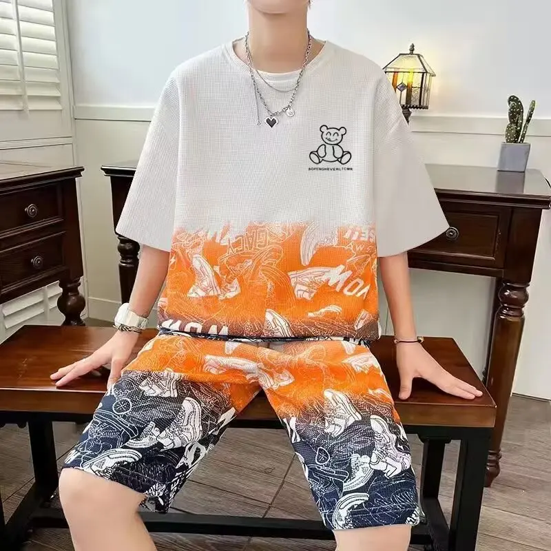 Ao Khoac Cho Nam áO PhôNg Bigsize Nam 130Kg Ao Thun Tay NgắN Nam áO PhôNg Form RộNg áO Nocturnal Bộ Đồ Thể Thao ThườNg NgàY Cho Nam, Bộ Hai MảNh MùA Hè, ThờI Trang, In HìNh, Tay LửNg ÁO, Cổ TròN, DáNg RộNg VừA VặN, ÁO PhôNg, Cung CấP TrựC TiếP 2